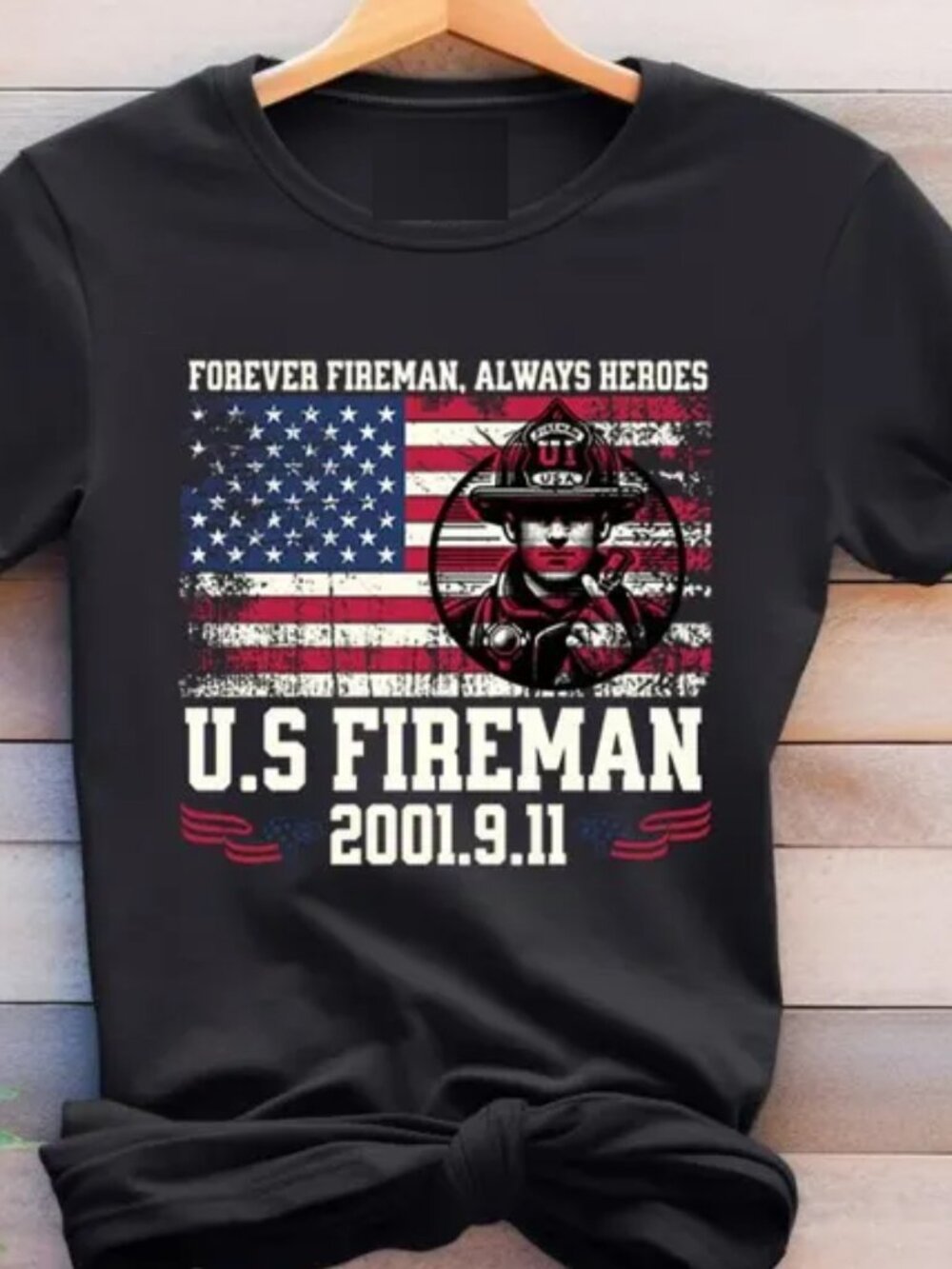 Patriots Day Tribute T-Shirt 9-11 Remembrance, Honor The Heroes
